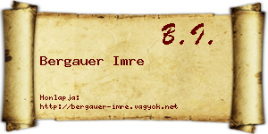 Bergauer Imre névjegykártya
